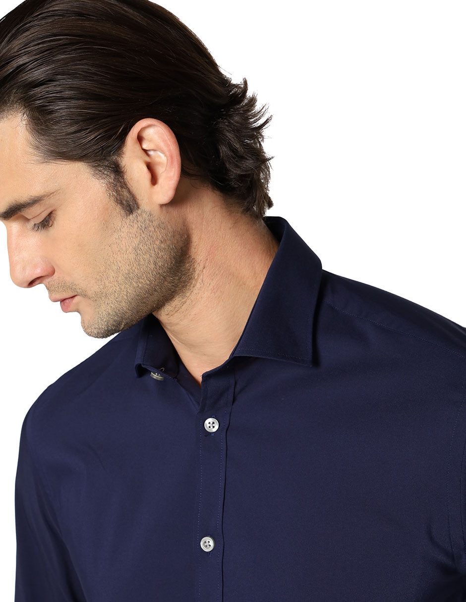 Camisa de vestir de algodón manga larga para hombre 4