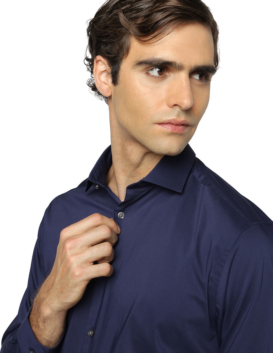 Camisa de vestir de algodón manga larga para hombre 4
