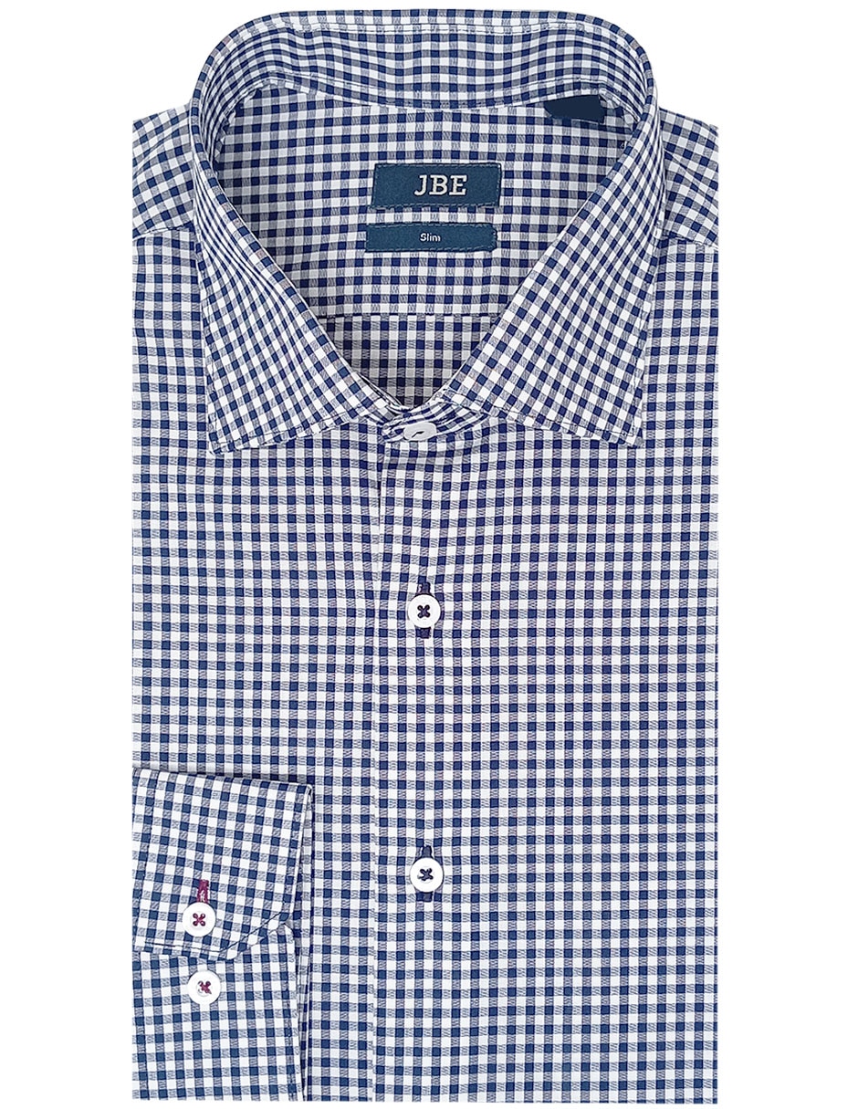 Camisa de vestir de algodón manga larga para hombre