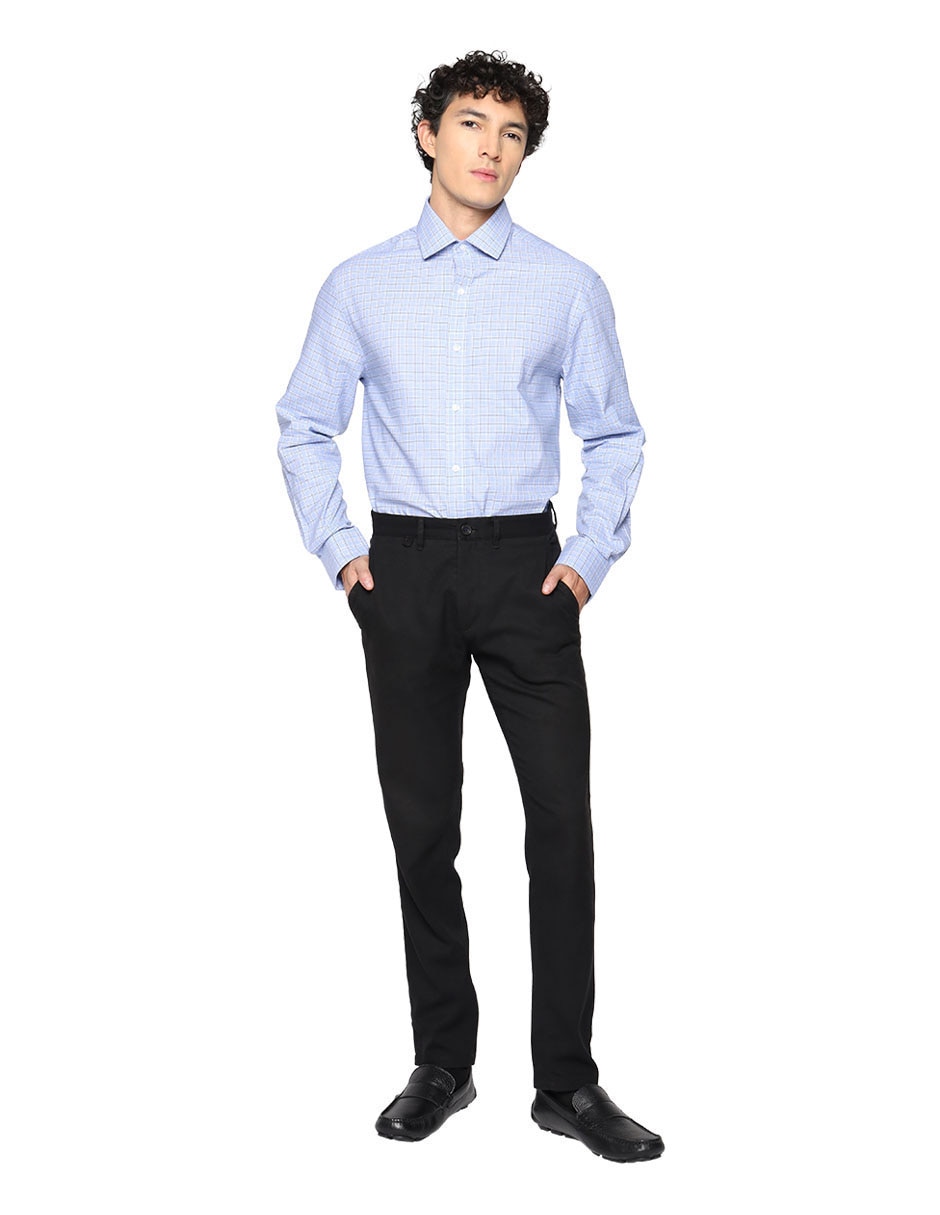 Camisa de vestir de algodón manga larga para hombre 4