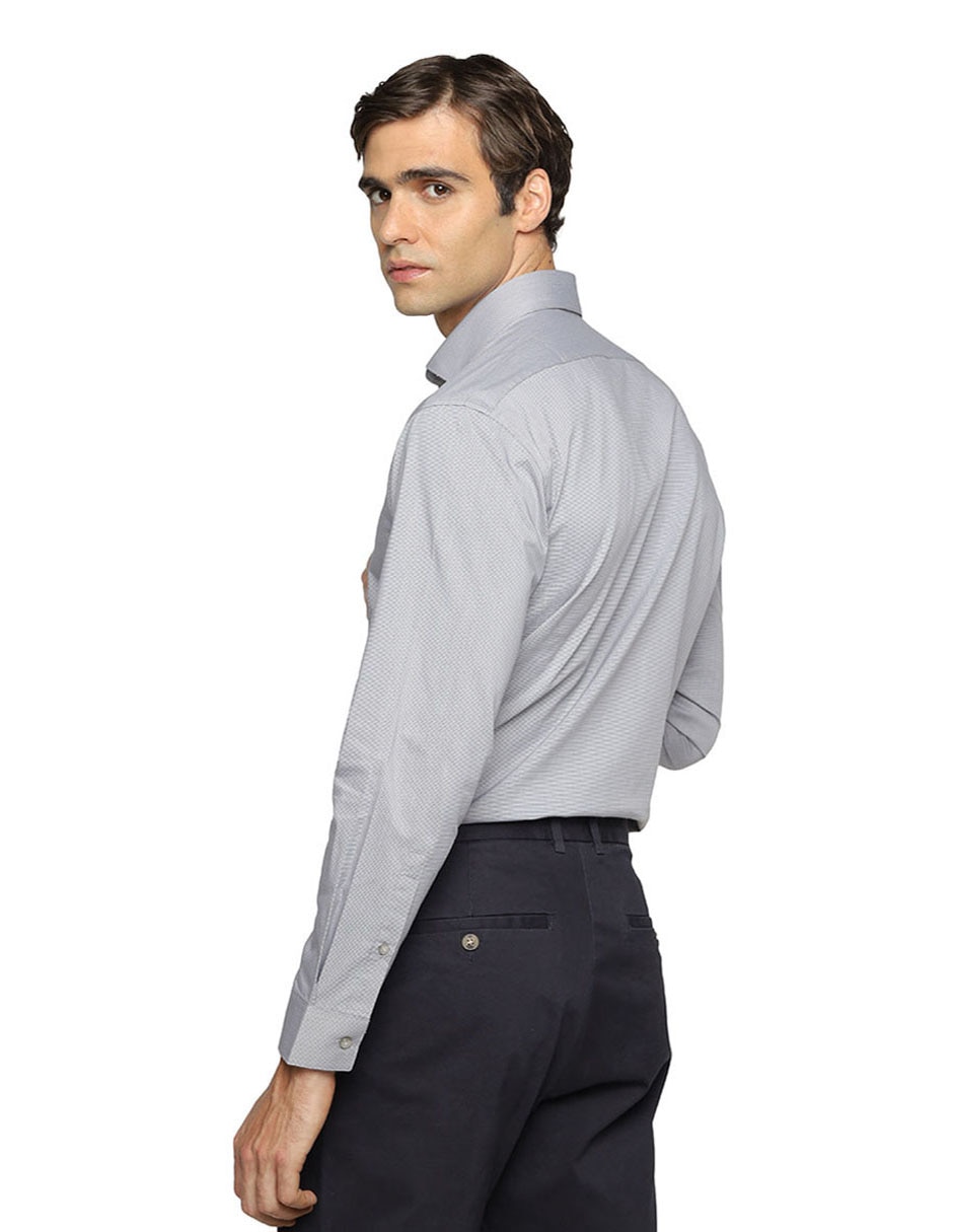 Camisa de vestir de algodón manga larga para hombre 2