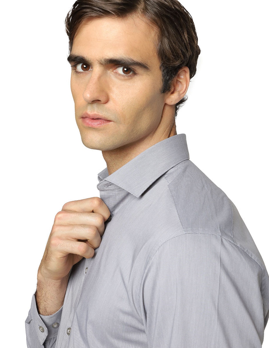 Camisa de vestir de algodón manga larga para hombre 4