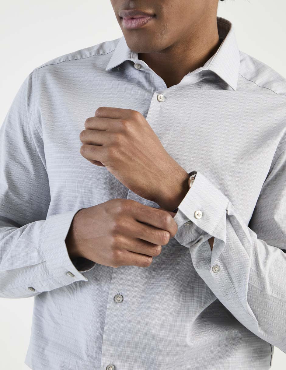 Camisa de vestir de algodón manga larga para hombre 4