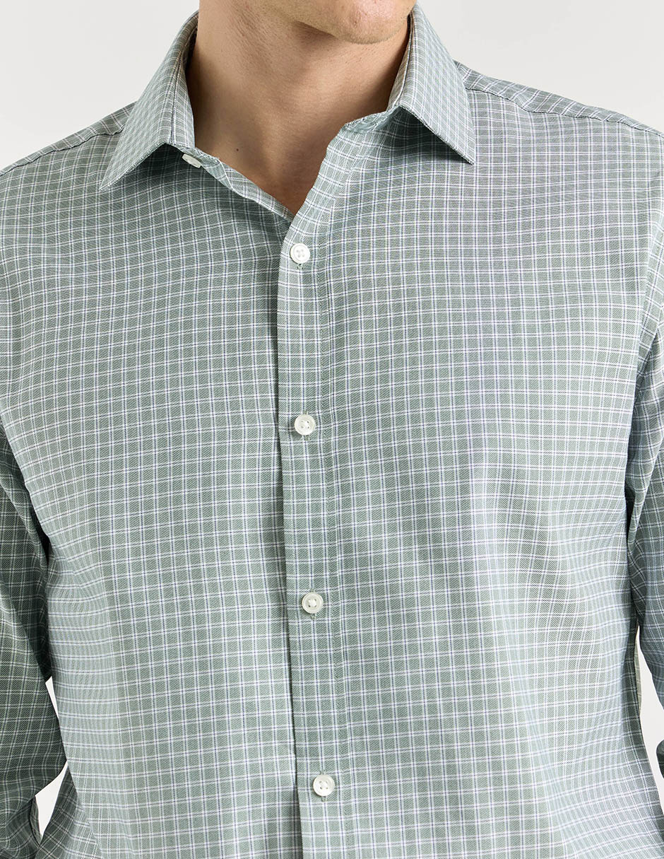 Camisa de vestir de algodón manga larga para hombre 4