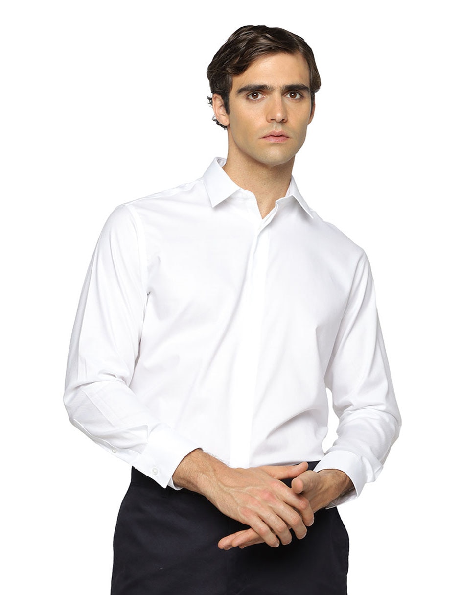 Camisa de vestir de algodón manga larga para hombre Camisa de vestir de algodón manga larga para hombre