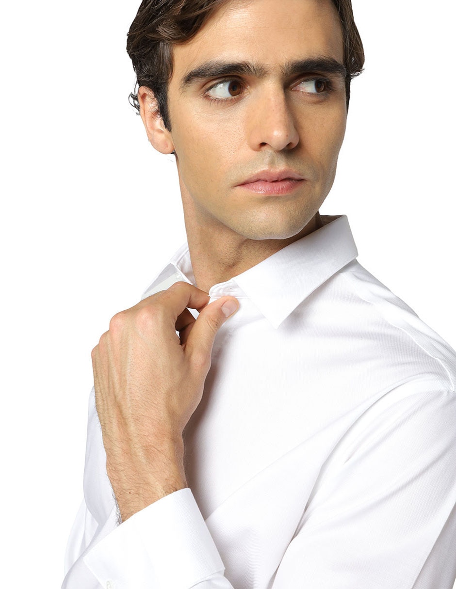 Camisa de vestir de algodón manga larga para hombre 4