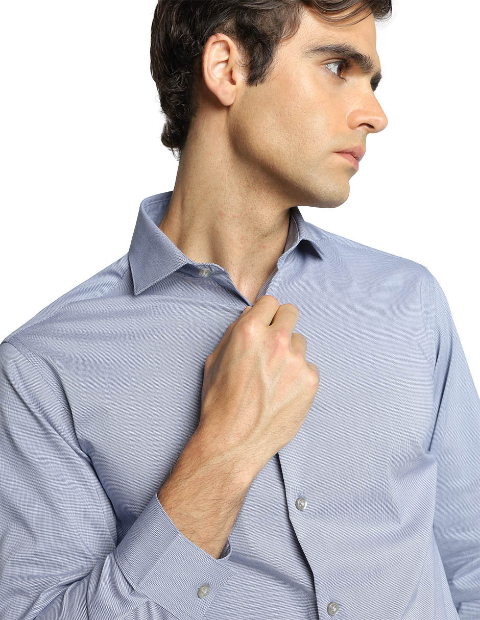 Camisa de vestir de algodón manga larga para hombre 4