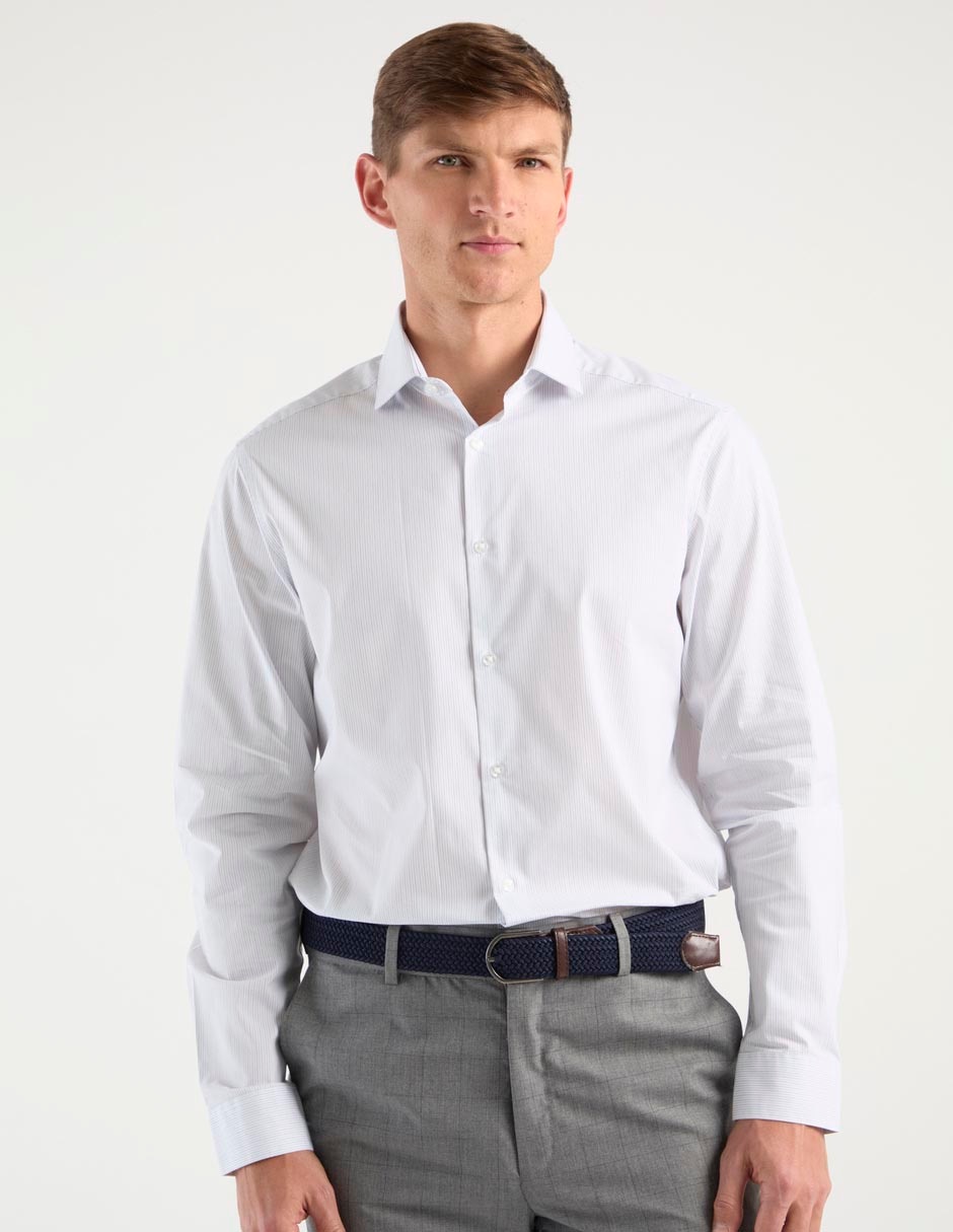 Camisa de vestir de algodón manga larga para hombre Camisa de vestir de algodón manga larga para hombre