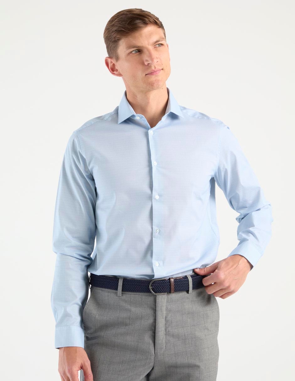 Camisa de vestir de algodón maga larga para hombre Camisa de vestir de algodón maga larga para hombre