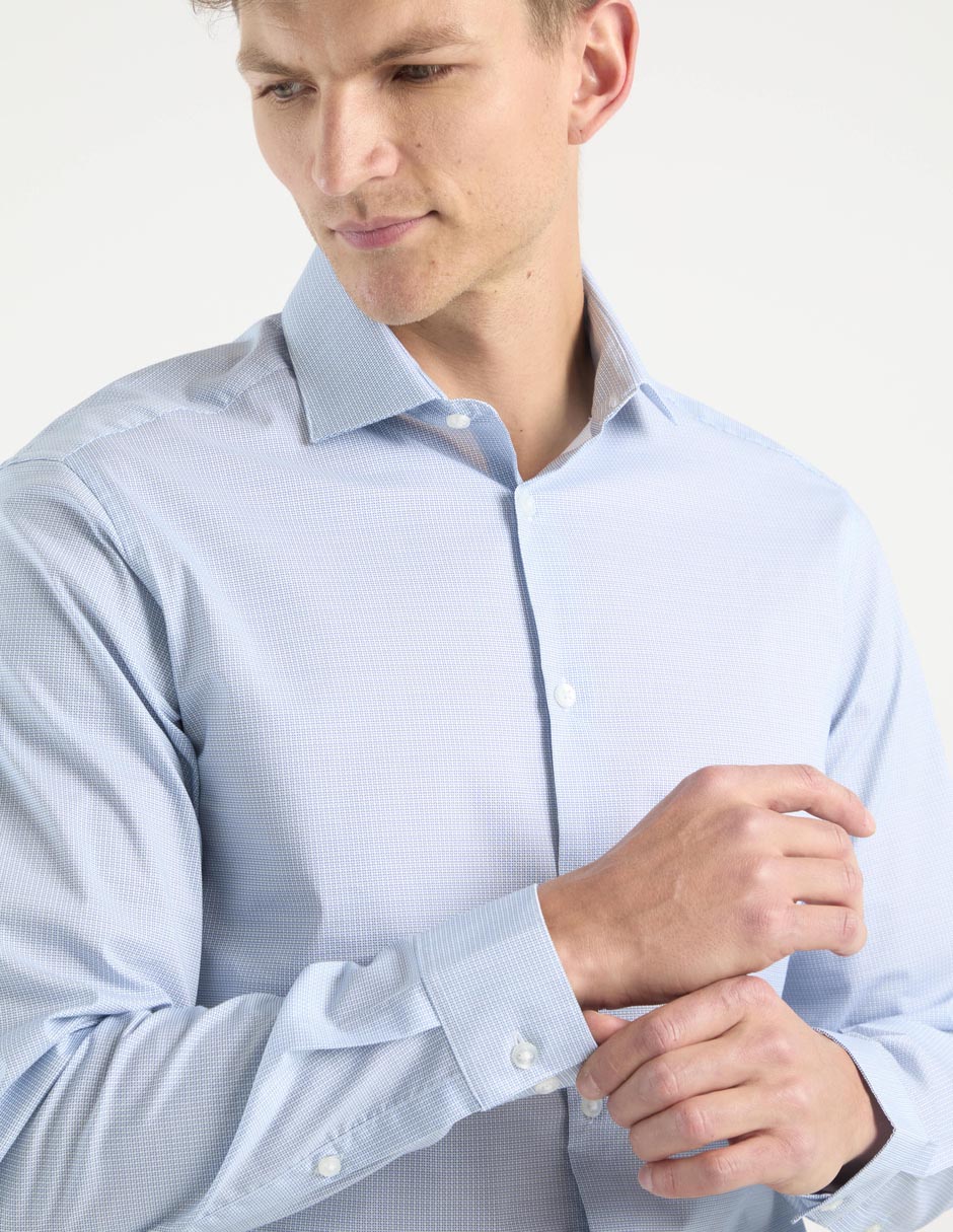 Camisa de vestir de algodón maga larga para hombre 3