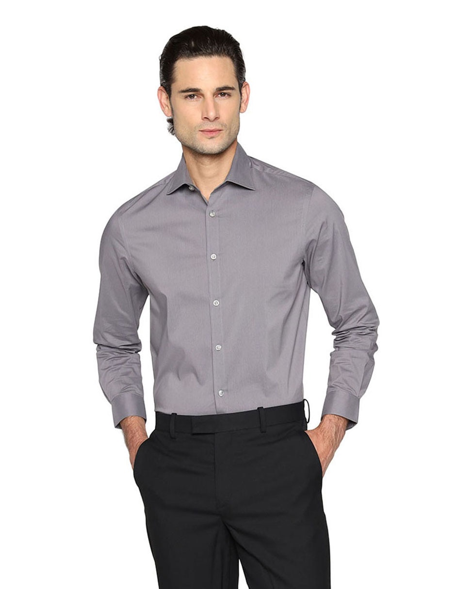 Camisa de vestir de algodón manga larga para hombre Camisa de vestir de algodón manga larga para hombre
