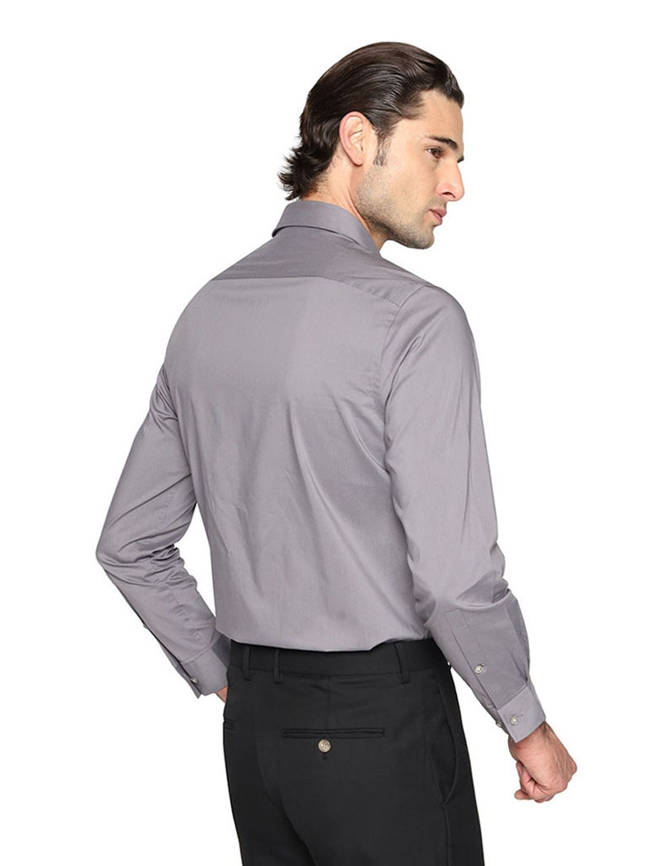 Camisa de vestir de algodón manga larga para hombre 2