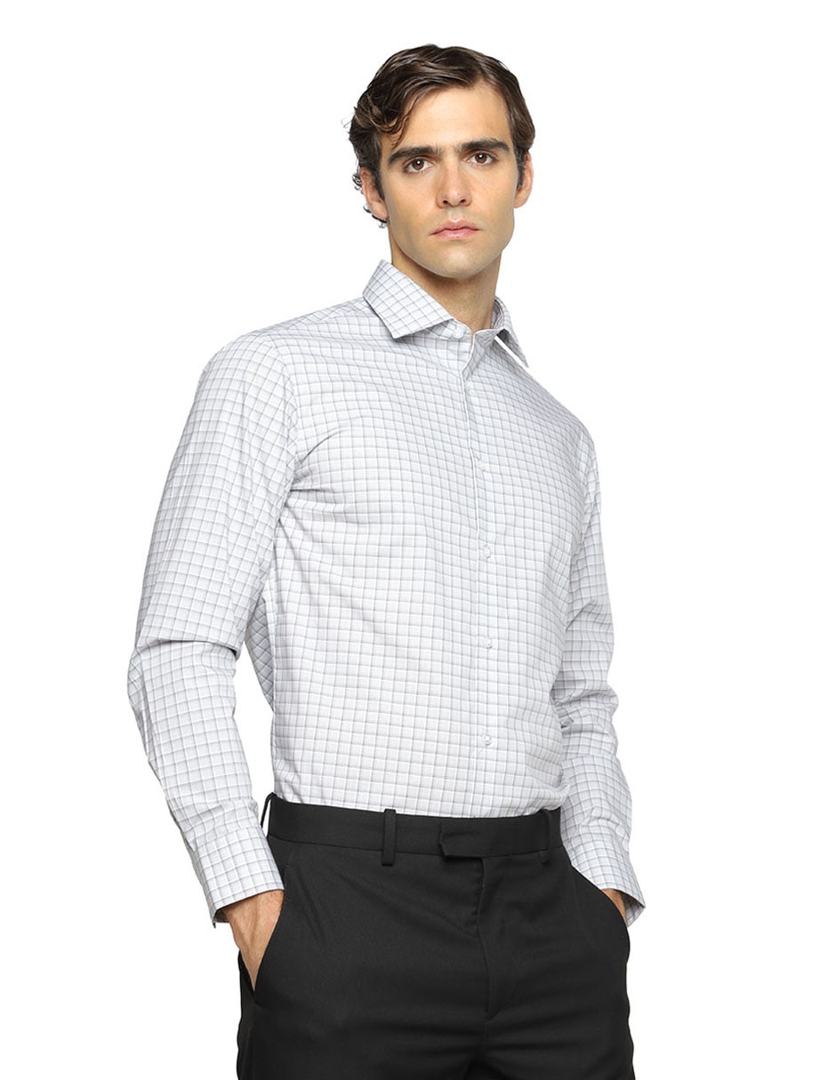 Camisa de vestir de algodón manga larga para hombre Camisa de vestir de algodón manga larga para hombre