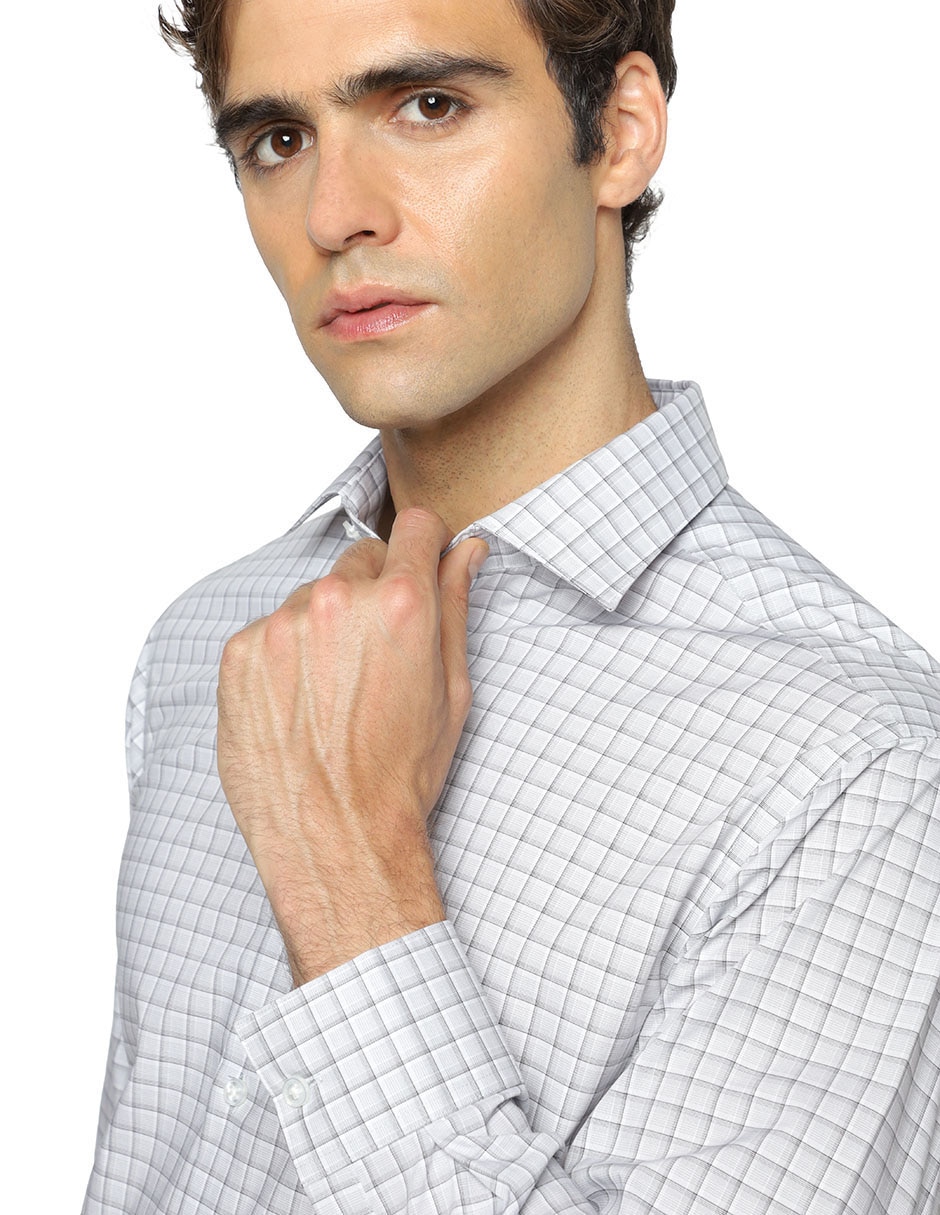 Camisa de vestir de algodón manga larga para hombre 4