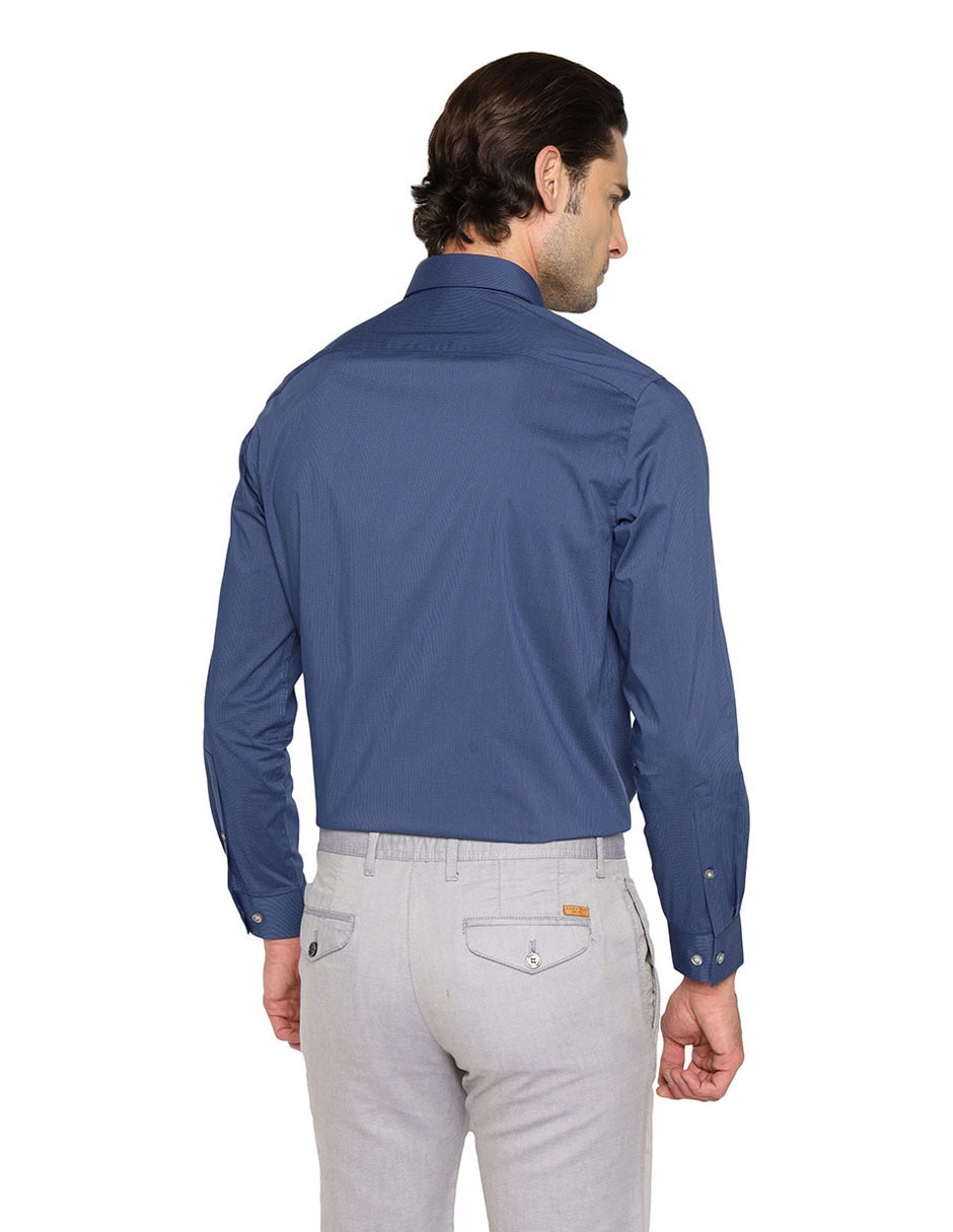 Camisa de vestir de algodón manga larga para hombre 4