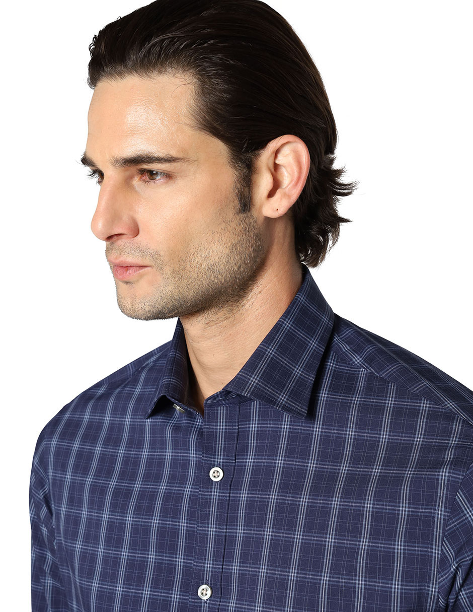 Camisa de vestir de algodón manga larga para hombre 2