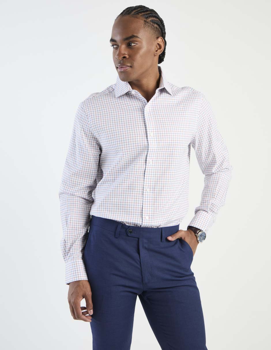 Camisa de vestir de algodón manga larga para hombre