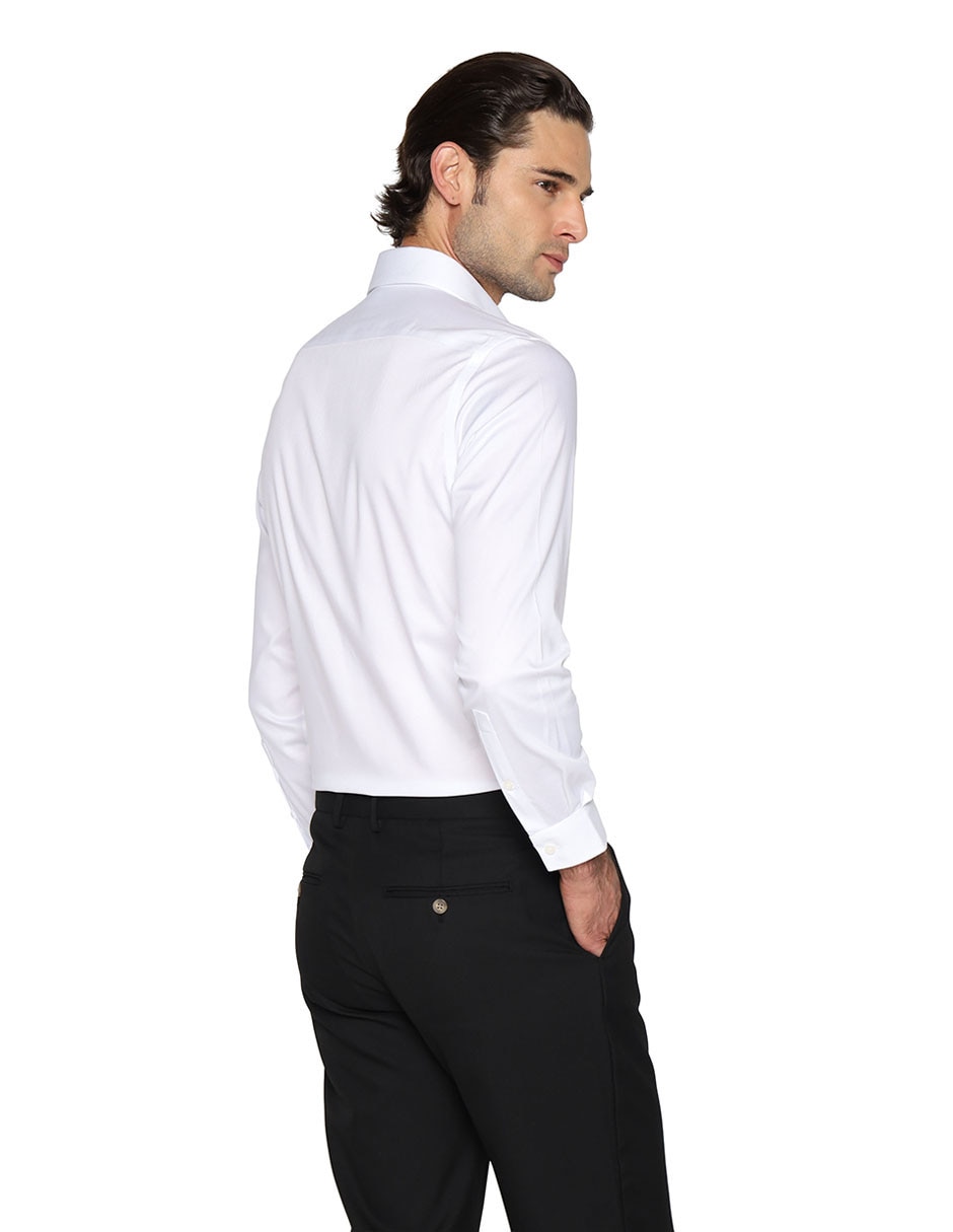 Camisa de vestir de algodón manga larga para hombre 4