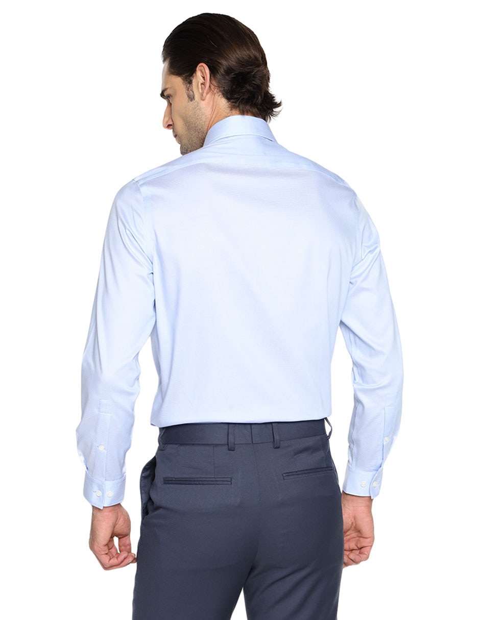 Camisa de vestir de algodón manga larga para hombre 4