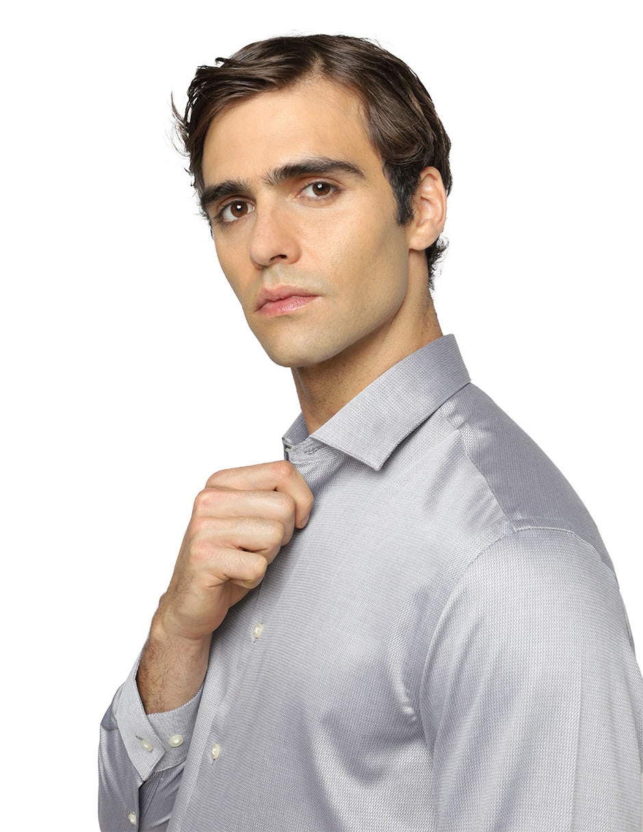 Camisa de vestir de algodón manga larga para hombre 4