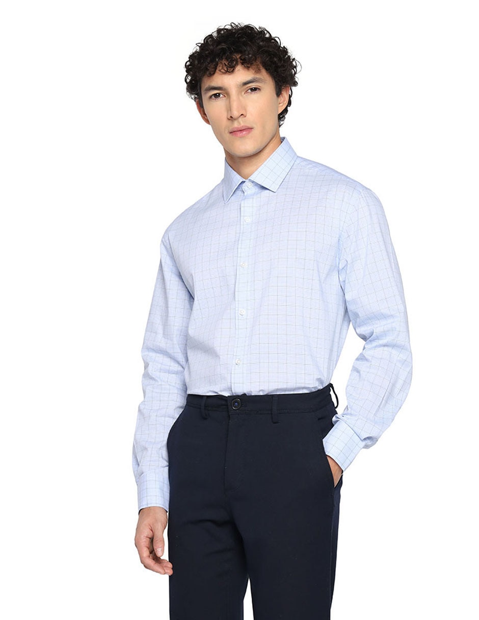 Camisa de vestir de algodón manga larga para hombre Camisa de vestir de algodón manga larga para hombre