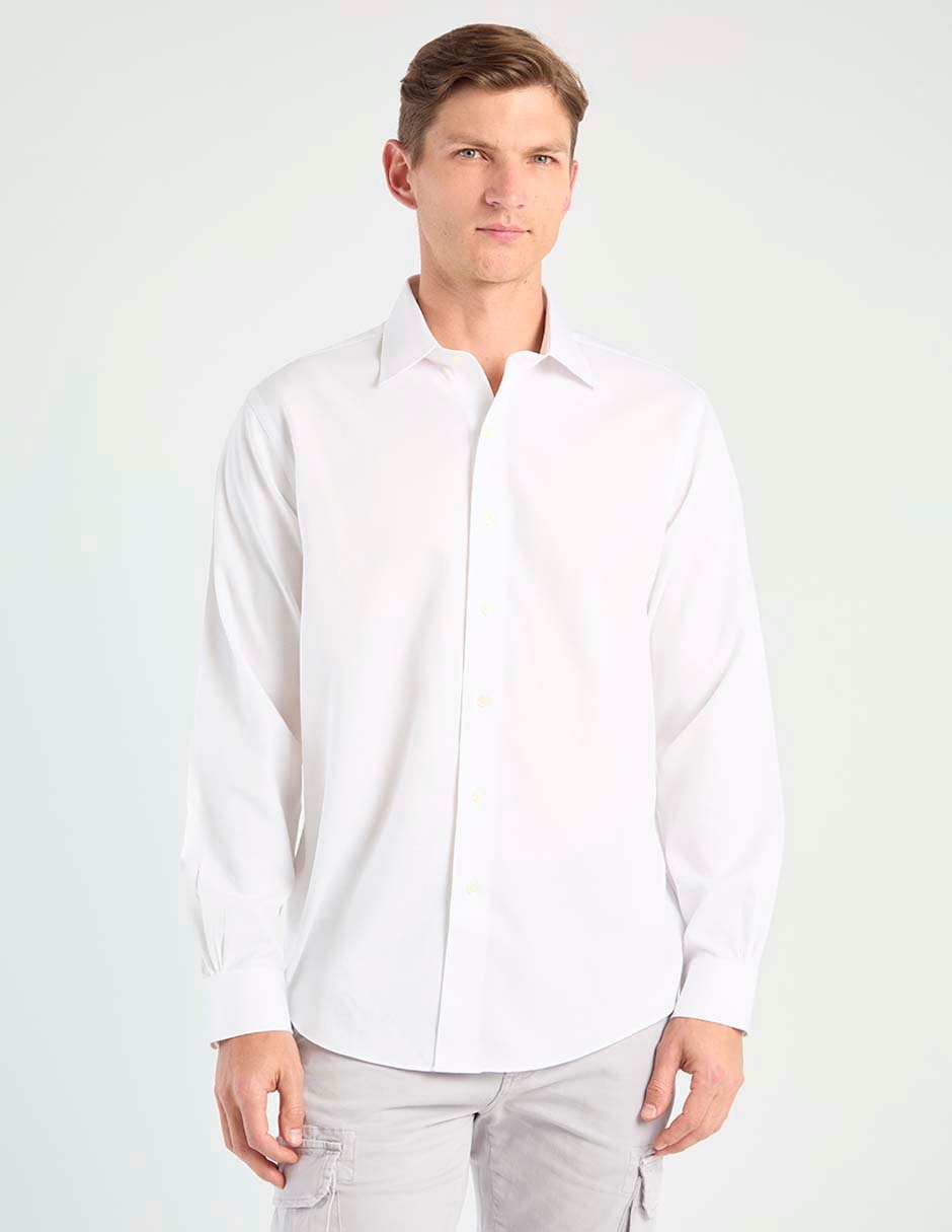 Camisa de vestir de algodón manga larga para hombre