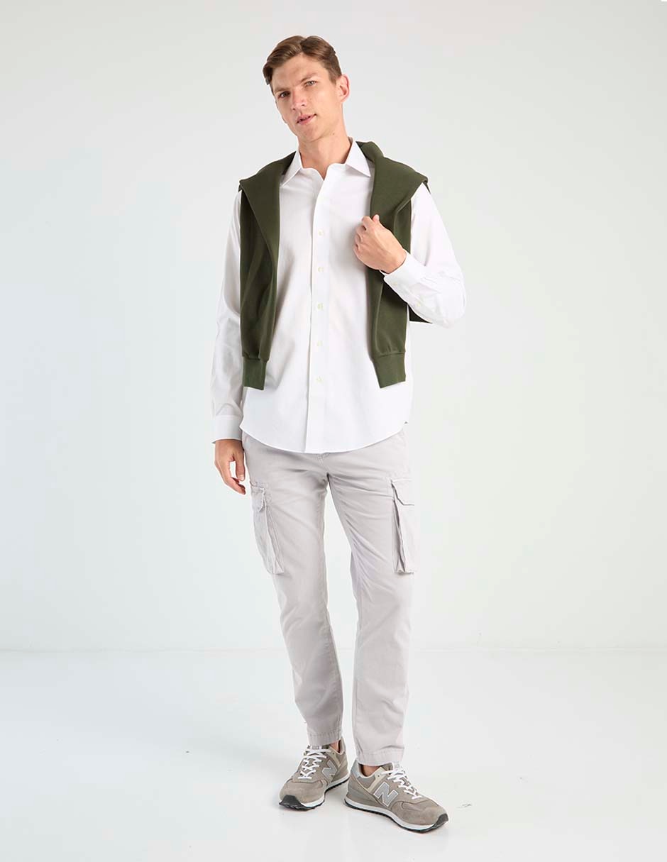 Camisa de vestir de algodón manga larga para hombre 3