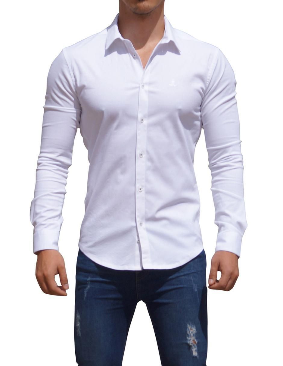 Camisa de vestir de algodón manga larga para hombre 3