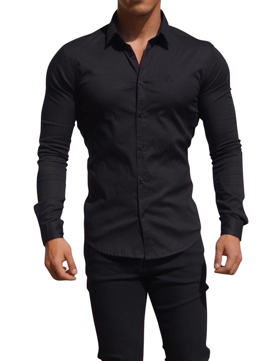 "camisa/sobrecamisa" formal john leopard "de" (si aplica) poliéster y algodón "manga" larga "para hombre"
