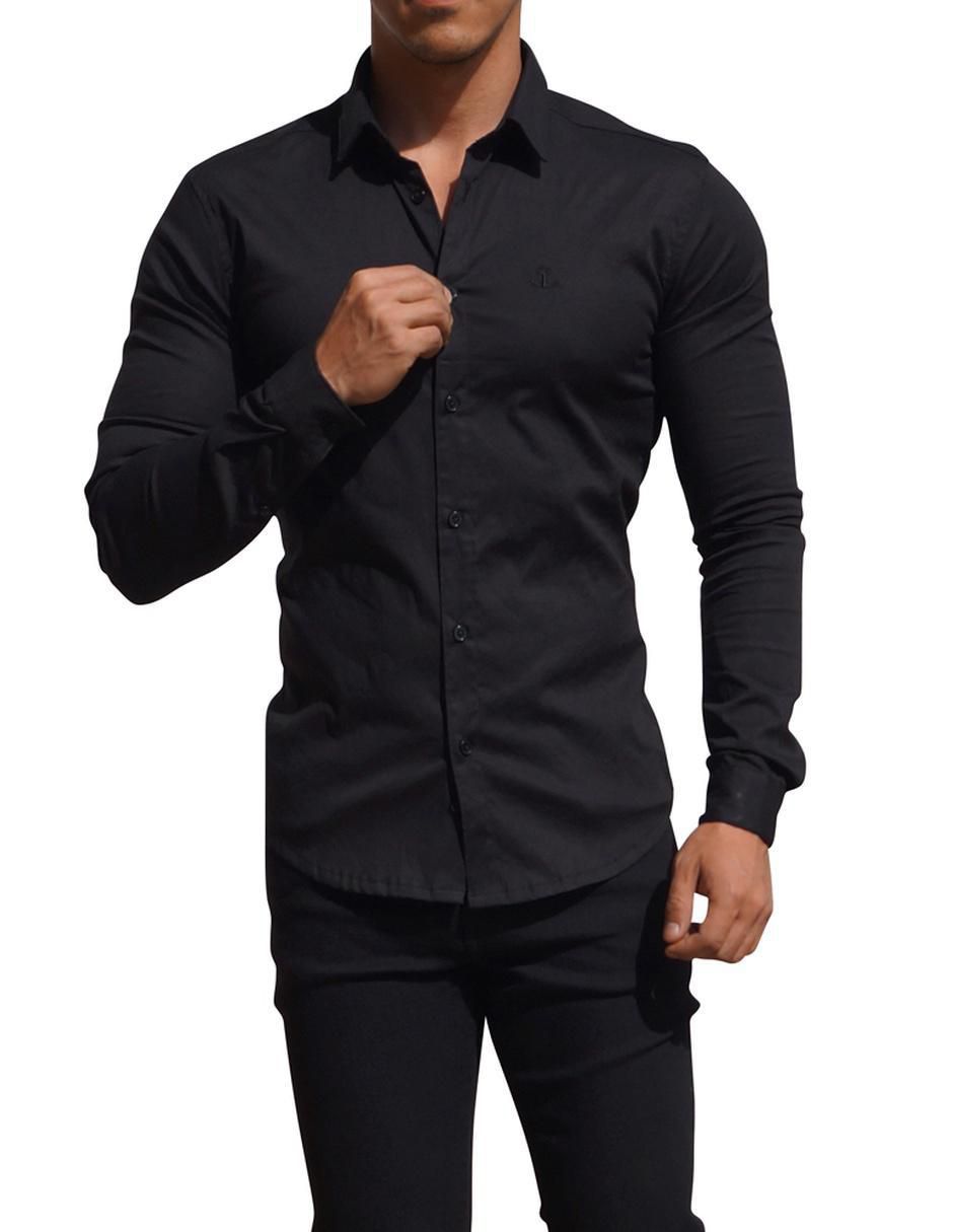 "camisa/sobrecamisa" formal john leopard "de" (si aplica) poliéster y algodón "manga" larga "para hombre"