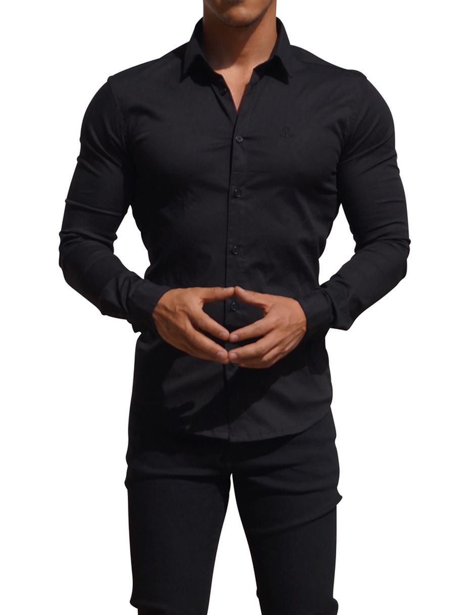 "camisa/sobrecamisa" formal john leopard "de" (si aplica) poliéster y algodón "manga" larga "para hombre"