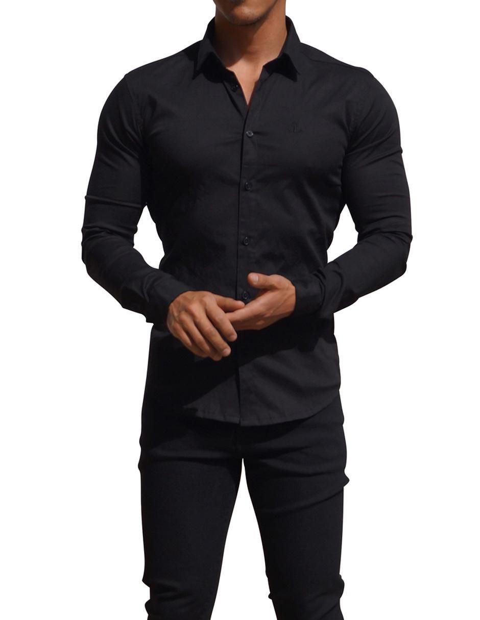 "camisa/sobrecamisa" formal john leopard "de" (si aplica) poliéster y algodón "manga" larga "para hombre"