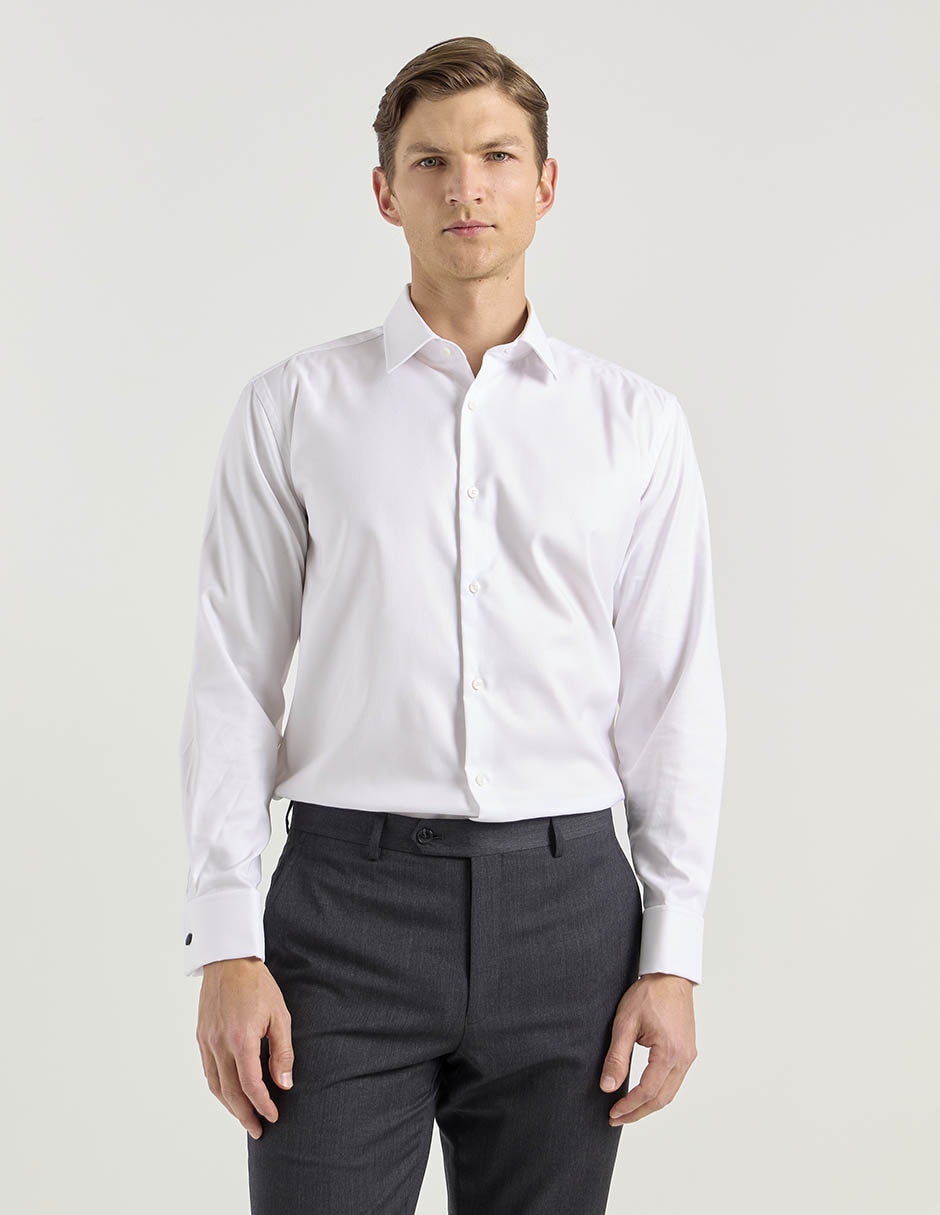 Camisa de vestir de algodón manga larga para hombre Camisa de vestir de algodón manga larga para hombre