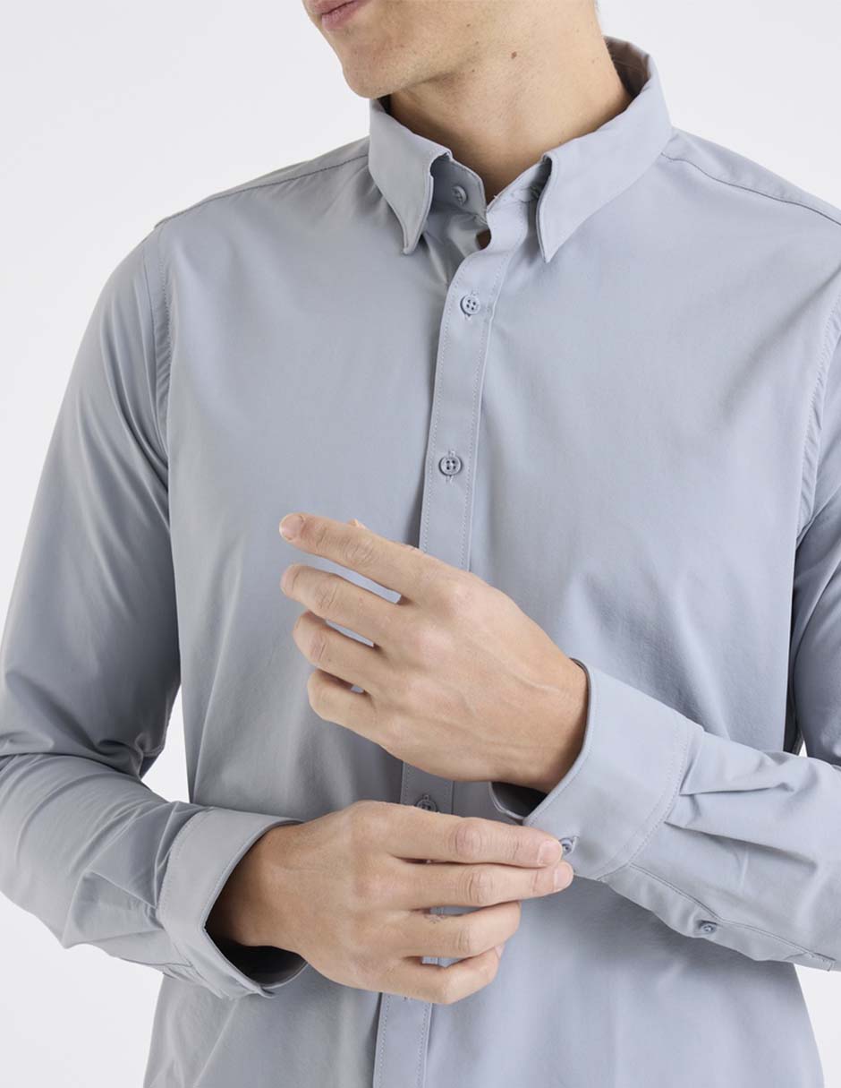 Camisa casual de algodón manga larga para hombre 4