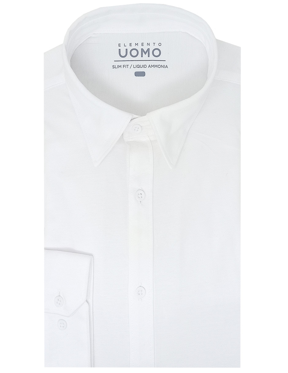 Camisa de vestir de algodón manga larga para hombre