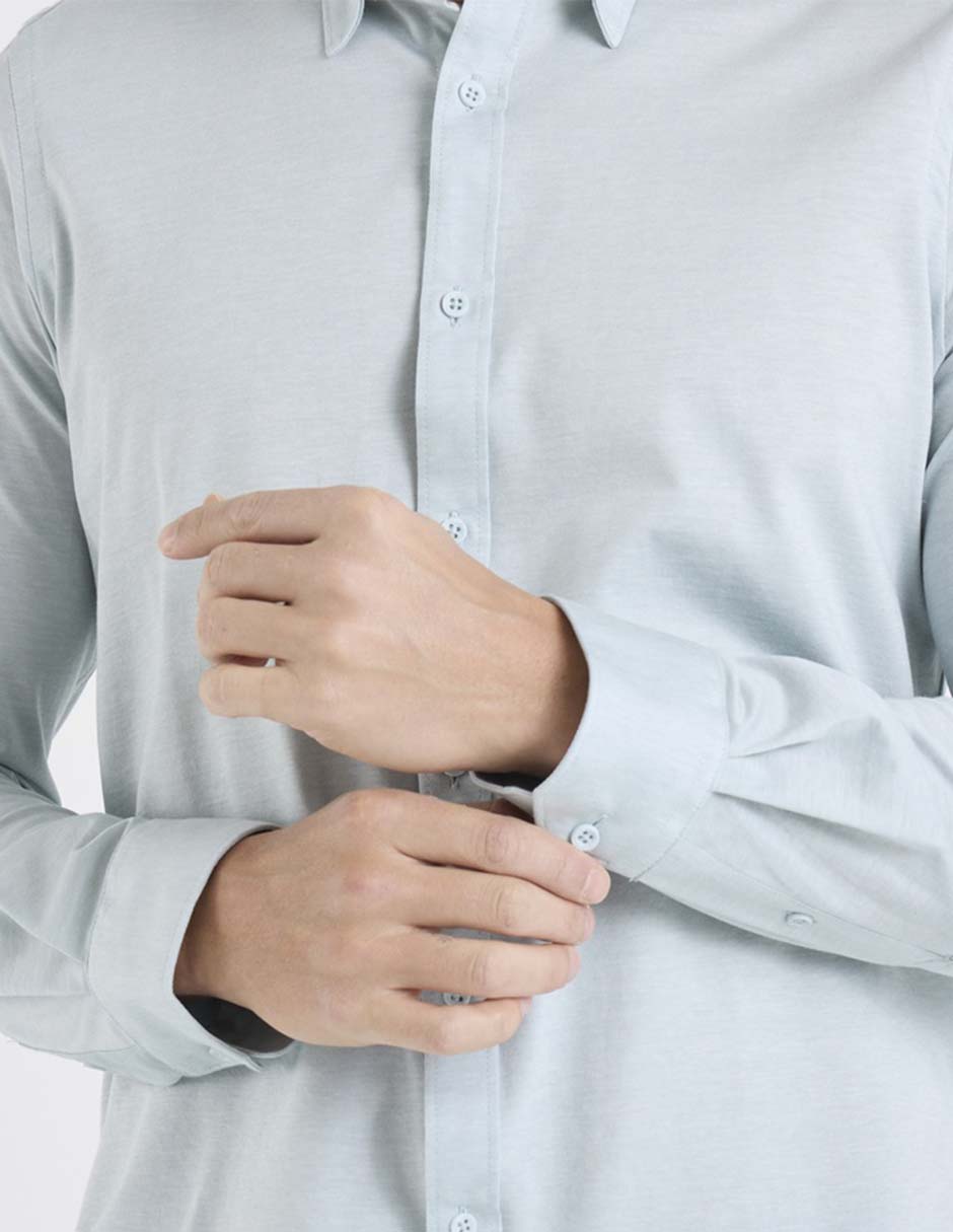 Camisa casual de algodón manga larga para hombre 4