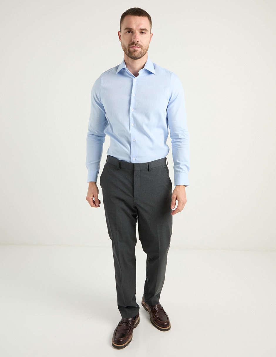 Camisa business casual de algodón manga larga para hombre 3