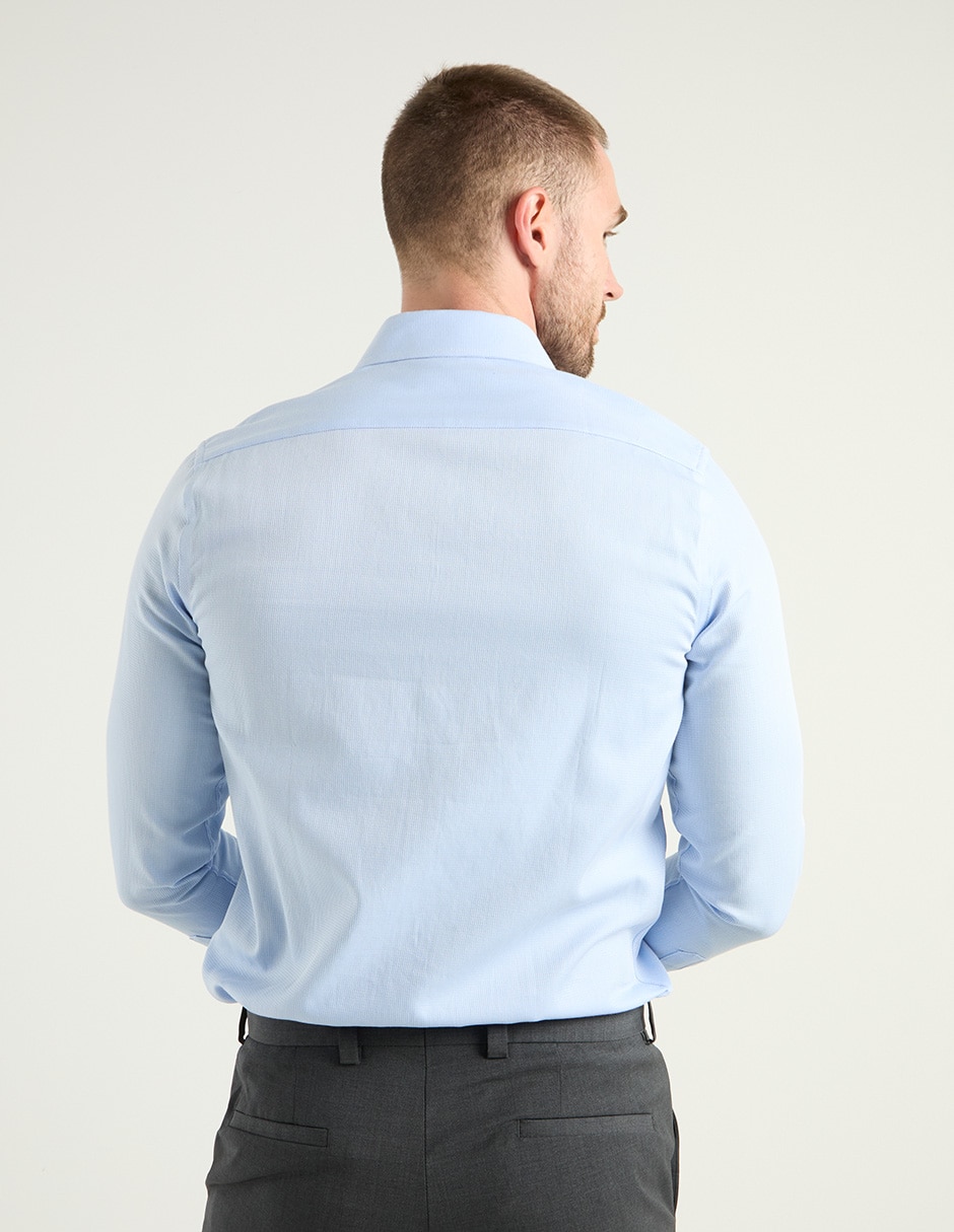 Camisa business casual de algodón manga larga para hombre 6