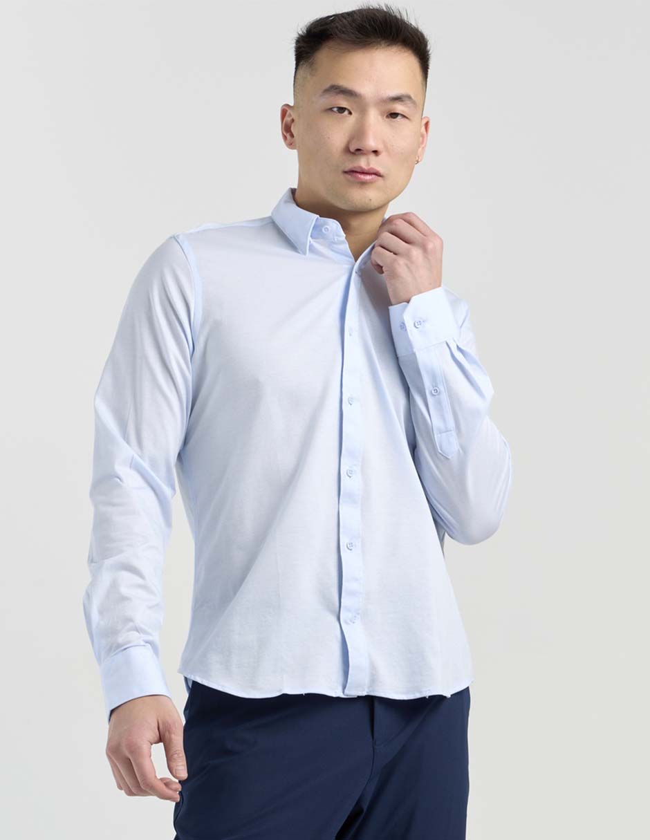 Camisa de vestir de algodón manga larga para hombre 2