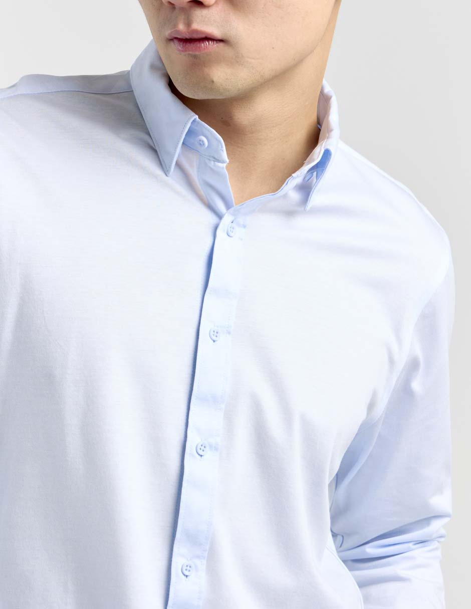 Camisa de vestir de algodón manga larga para hombre 4