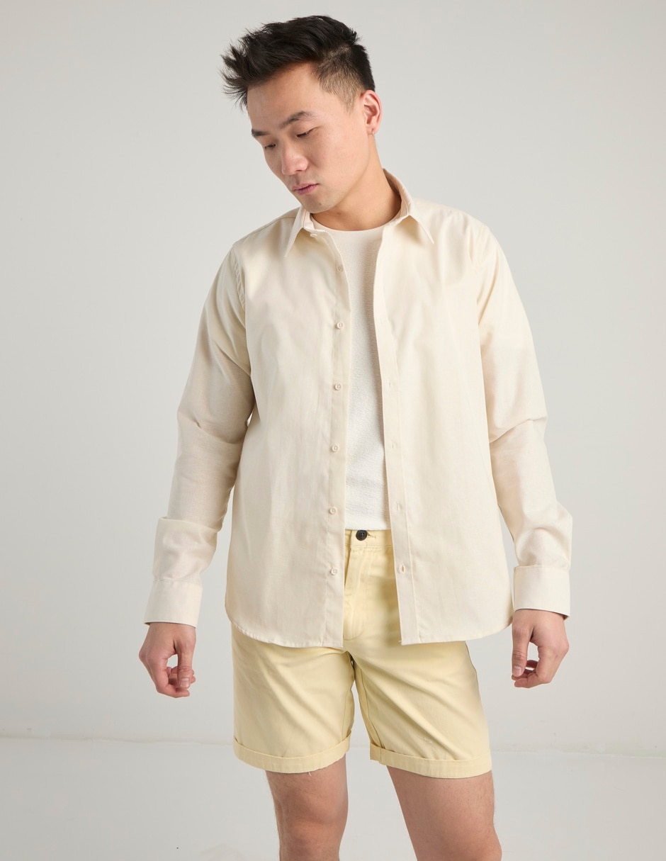 Camisa casual de algodón manga larga para hombre 2