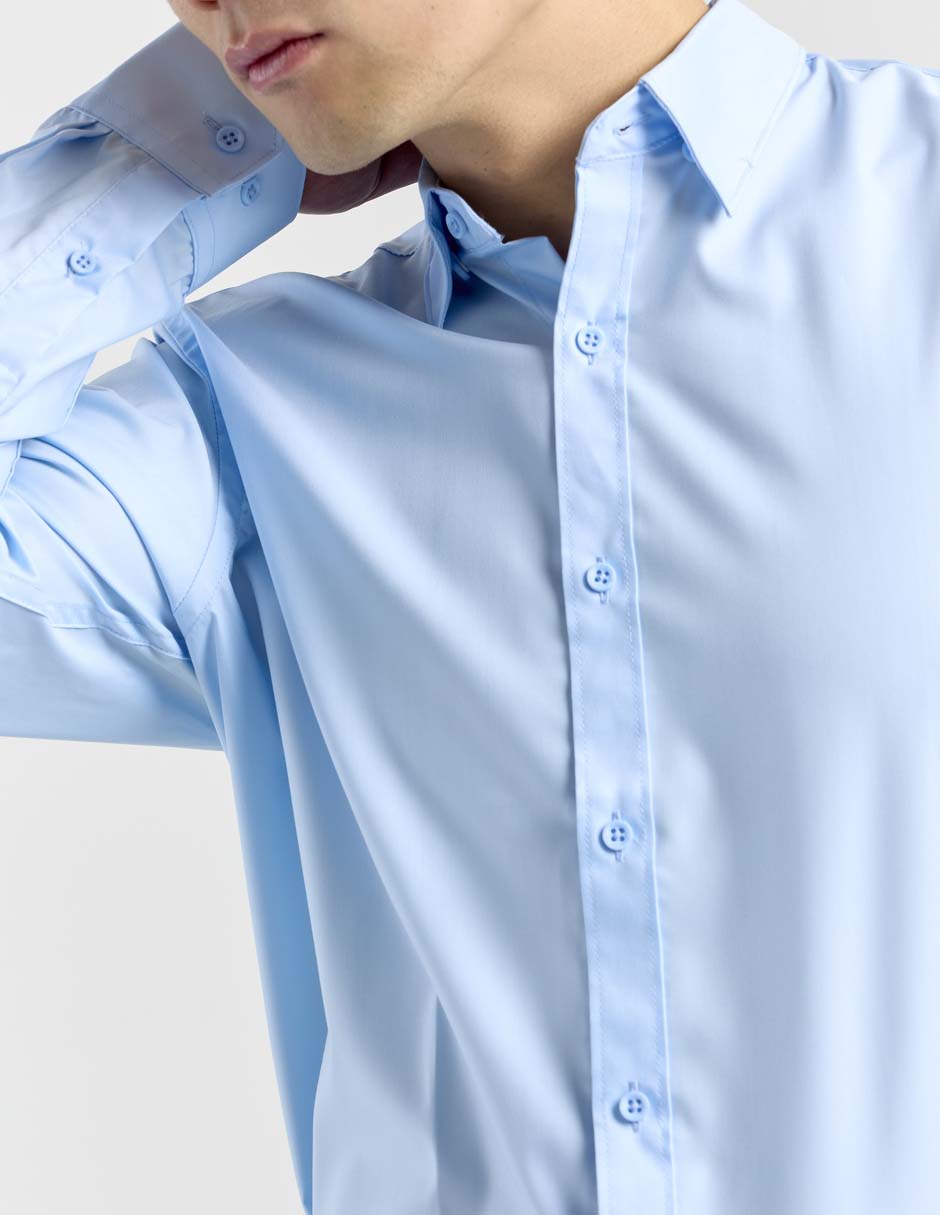 Camisa formal manga larga para hombre 4