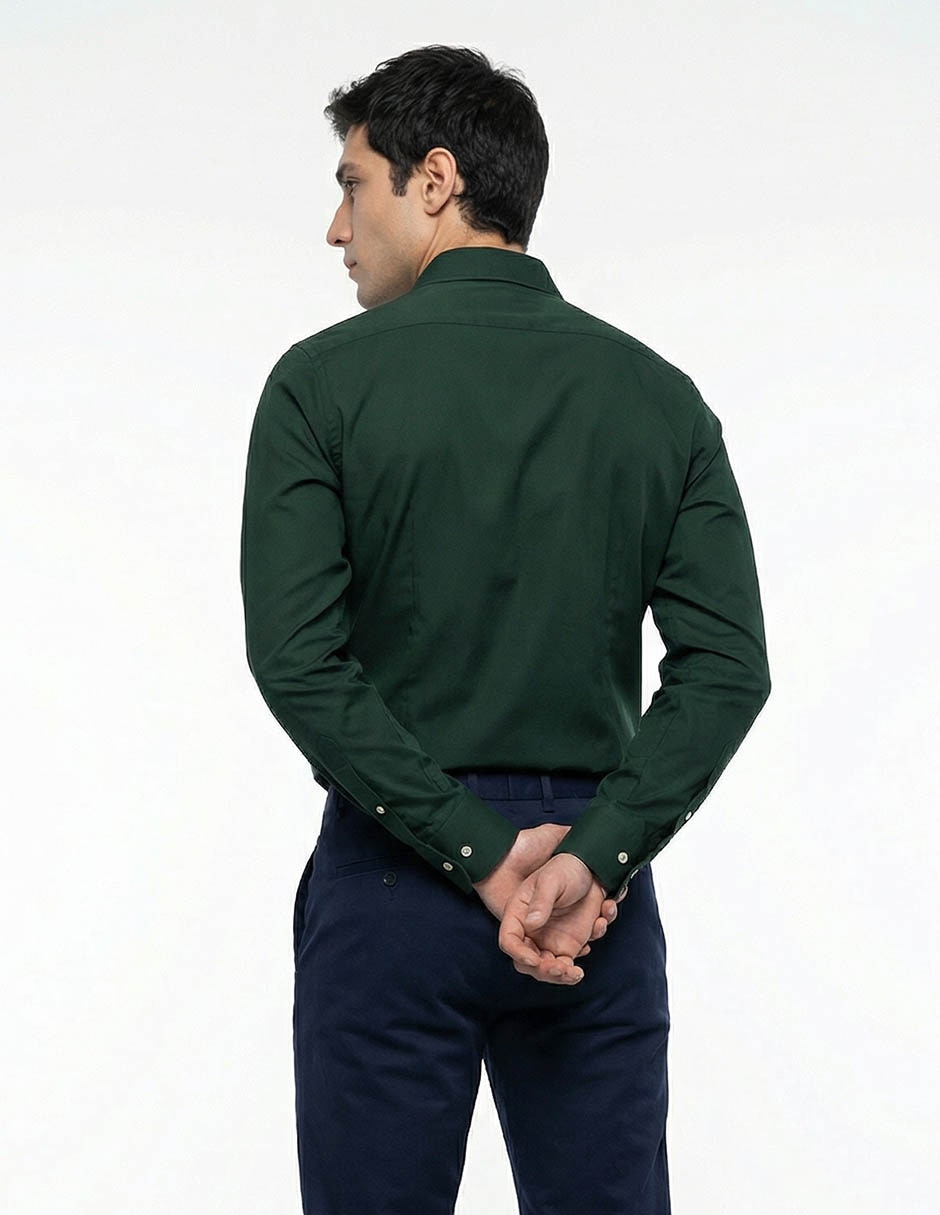 Camisa casual de algodón manga larga para hombre 2