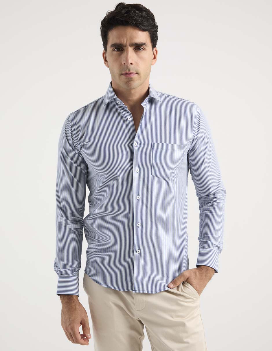 Camisa de vestir de algodón manga larga para hombre Camisa de vestir de algodón manga larga para hombre
