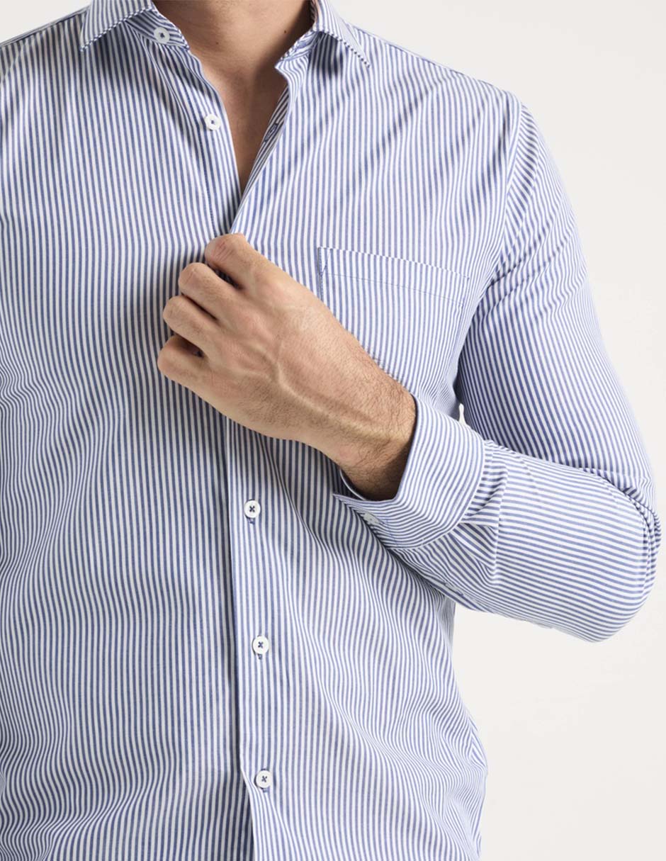 Camisa de vestir de algodón manga larga para hombre 4