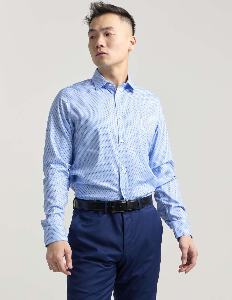 Camisa de vestir de bambú manga larga para hombre