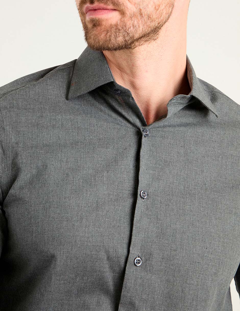 Camisa casual de algodón manga larga para hombre 4