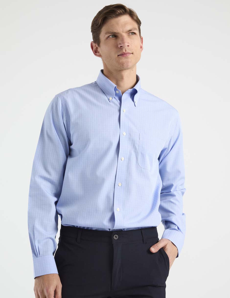 Camisa de vestir de algodón manga larga para hombre Camisa de vestir de algodón manga larga para hombre