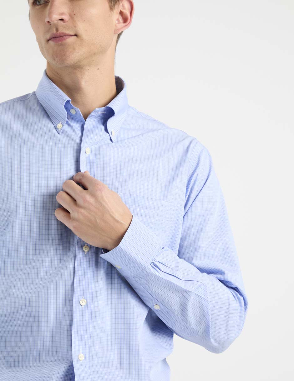 Camisa de vestir de algodón manga larga para hombre 4