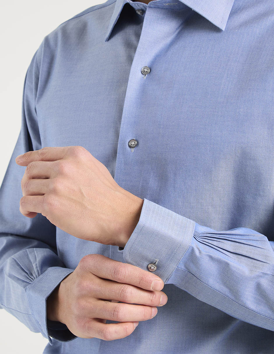 Camisa de vestir de algodón manga larga para hombre 5